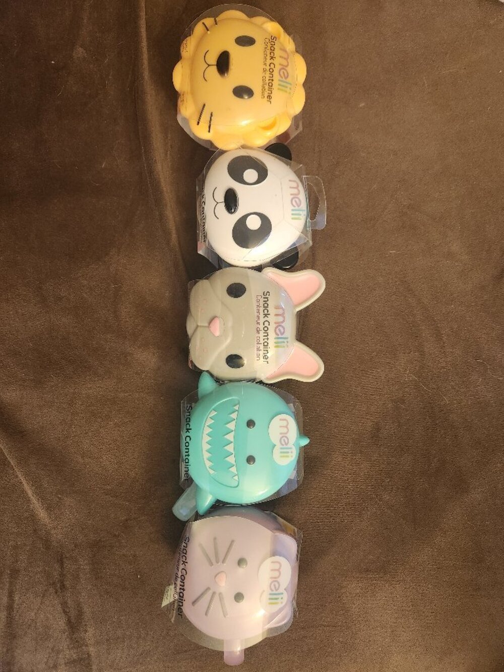 Melii set 5 shark kitty piGray & Pink Pug Snack Container for kids nwt
